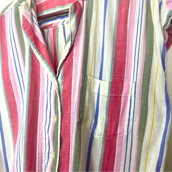 Old Navy Women’s Tie Front Striped Button Down Shirt Small 90s Cropped Y2K Fall - Picture 3 of 7